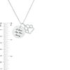 Thumbnail Image 2 of 0.10 CT. T.W. Diamond "I LOVE MY FUR BABY" and Paw Print Charm Pendant in Sterling Silver