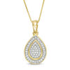 0.24 CT. T.W. Composite Diamond Teardrop Pendant in 10K Gold