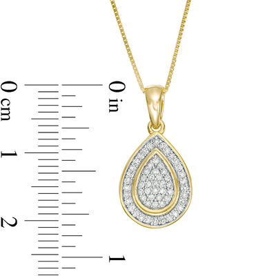 0.24 CT. T.W. Composite Diamond Teardrop Pendant in 10K Gold