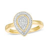 Thumbnail Image 0 of 0.24 CT. T.W. Composite Diamond Pear-Shaped Frame Ring in 10K Gold