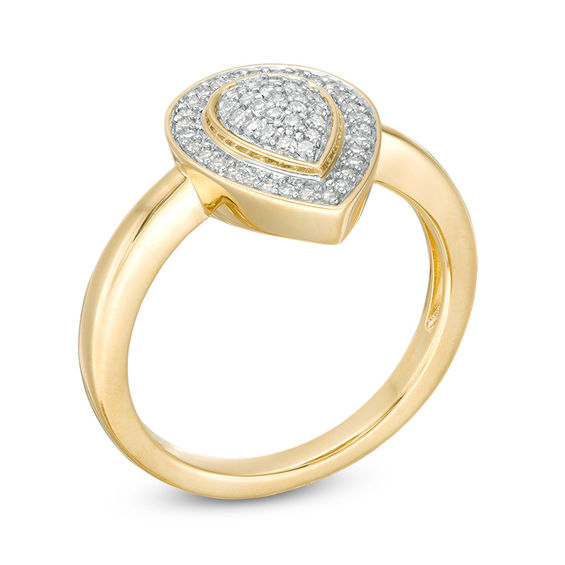 0.24 CT. T.W. Composite Diamond Pear-Shaped Frame Ring in 10K Gold