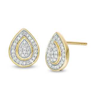 0.26 CT. T.W. Composite Diamond Teardrop Frame Stud Earrings in 10K Gold