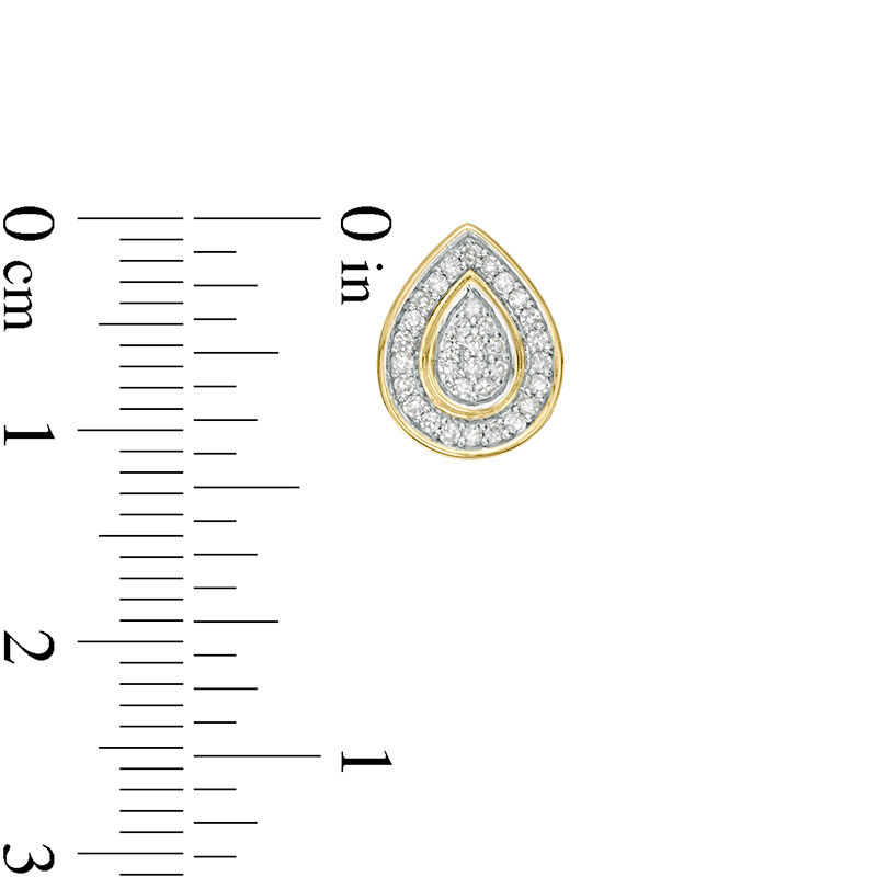 0.26 CT. T.W. Composite Diamond Teardrop Frame Stud Earrings in 10K Gold