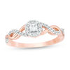 Thumbnail Image 0 of 0.23 CT. T.W. Diamond Frame Twist Ring in 10K Rose Gold