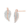 0.20 CT. T.W. Diamond Leaf Stud Earrings in 10K Rose Gold