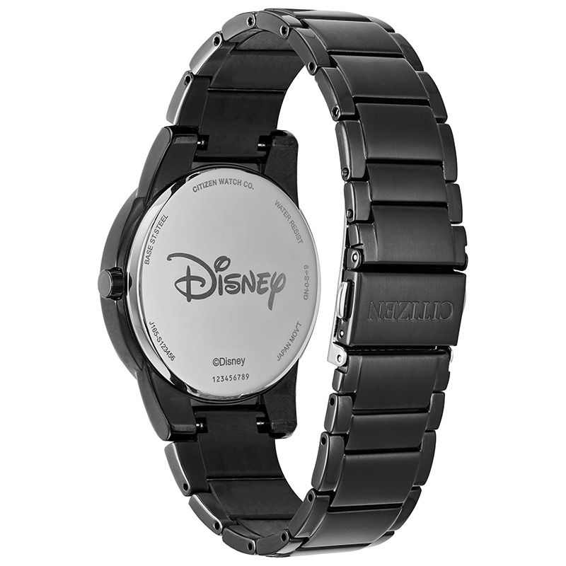 Men's Citizen Eco-Drive® Mickey Mouse Black IP Watch with Black Dial (Model: AU1068-50W)