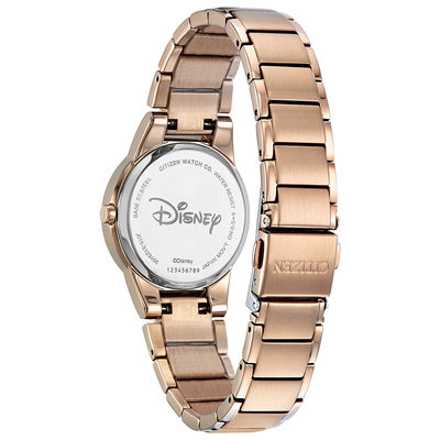 Ladies' Citizen Eco-Drive® Mickey Mouse Diamond Accent Rose-Tone Watch with Black Dial (Model: GA1056-54W)