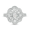 0.69 CT. T.W. Diamond Scallop Frame Ring in 10K White Gold