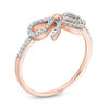 0.118 CT. T.W. Diamond Bow Ring in 10K Rose Gold