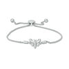 Thumbnail Image 0 of Diamond Accent Butterfly Bolo Bracelet in Sterling Silver - 9.5"