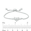 Thumbnail Image 2 of Diamond Accent Butterfly Bolo Bracelet in Sterling Silver - 9.5"