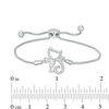 Thumbnail Image 2 of 0.04 CT. T.W. Diamond Cat with Star Collar Bolo Bracelet in Sterling Silver - 9.5"