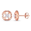 0.50 CT. T.W. Diamond Heart Cut-Out Solitaire Stud Earrings in 10K Rose Gold