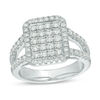 0.95 CT. T.W. Composite Diamond Octagon Frame Split Shank Ring in 10K White Gold