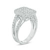 0.95 CT. T.W. Composite Diamond Octagon Frame Split Shank Ring in 10K White Gold