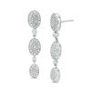 Thumbnail Image 0 of 0.085 CT. T.W. Oval Composite Diamond Trio Drop Earrings in 10K White Gold