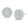 Thumbnail Image 0 of 0.085 CT. T.W. Composite Diamond Double Frame Stud Earrings in Sterling Silver