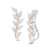 Thumbnail Image 0 of Diamond Accent Vine Crawler Earrings in Sterling Silver and 10K Rose Gold