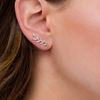 Thumbnail Image 1 of Diamond Accent Vine Crawler Earrings in Sterling Silver and 10K Rose Gold