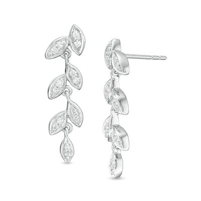 0.18 CT. T.W. Diamond Vine Drop Earrings in Sterling Silver