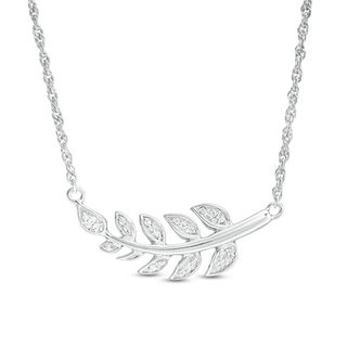 0.067 CT. T.W. Diamond Vine Necklace in Sterling Silver