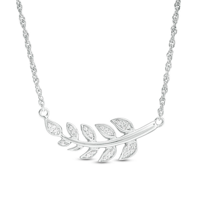 0.067 CT. T.W. Diamond Vine Necklace in Sterling Silver|Peoples Jewellers
