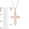 Thumbnail Image 2 of 0.145 CT. T.W. Diamond Vintage-Style Cross Pendant in 10K Rose Gold