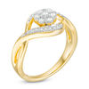 0.29 CT. T.W. Composite Diamond Bypass Twist Ring in 10K Gold