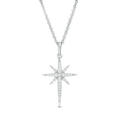 0.115 CT. T.W. Diamond Eight-Point Star Pendant in 10K Gold