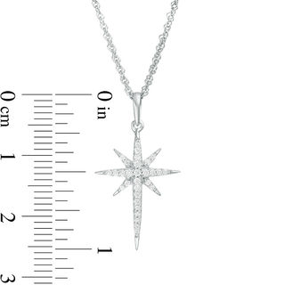 0.115 CT. T.W. Diamond Eight-Point Star Pendant in 10K Gold