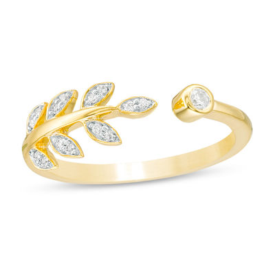 0.085 CT. T.W. Diamond Vine Open Ring in 10K Gold