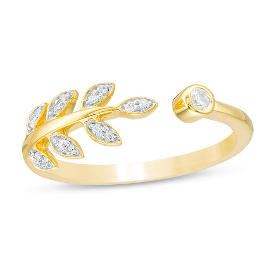 0.085 CT. T.W. Diamond Vine Open Ring in 10K Gold