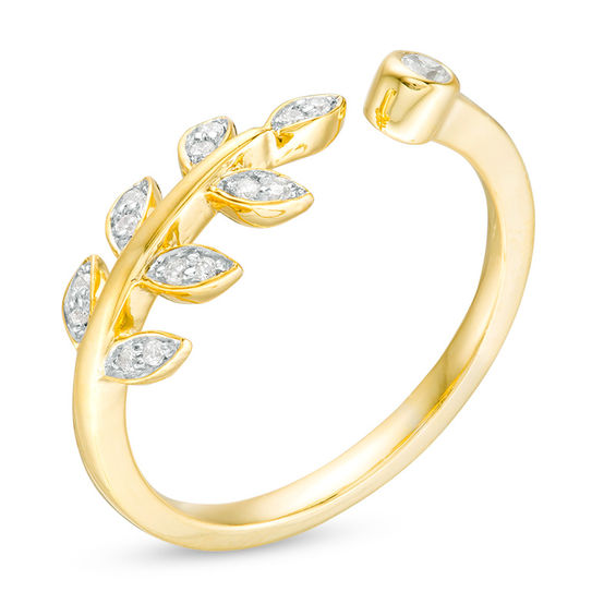 0.085 CT. T.W. Diamond Vine Open Ring in 10K Gold