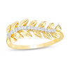 0.085 CT. T.W. Diamond Curved Leaf Vine Ring in 10K Gold