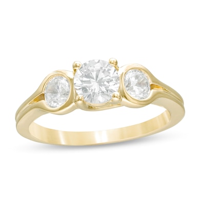 1.17 CT. T.W. Diamond Past Present Future® Loop-Sides Engagement Ring in 14K Gold