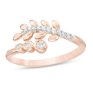 0.085 CT. T.W. Diamond Vine Wrap Ring in 10K Rose Gold