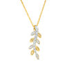 0.04 CT. T.W. Diamond Curved Leaf Vine Pendant in 10K Gold