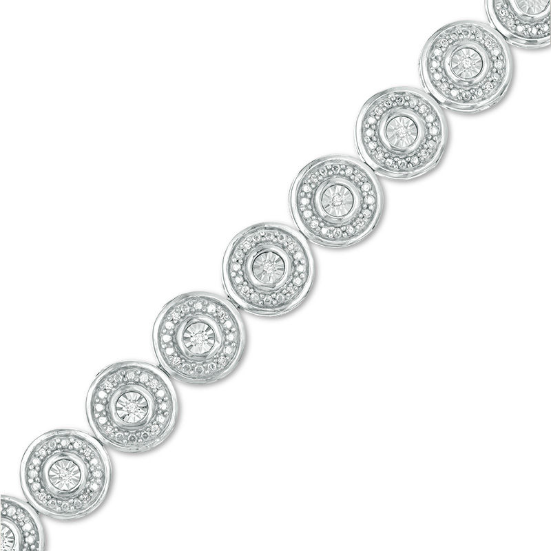 Peoples 100-Year Anniversary 0.25 CT. T.W. Diamond Bracelet in Sterling Silver - 7.25"|Peoples Jewellers