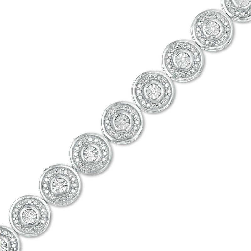 Main Image 1 of Peoples 100-Year Anniversary 0.25 CT. T.W. Diamond Bracelet in Sterling Silver - 7.25&quot;