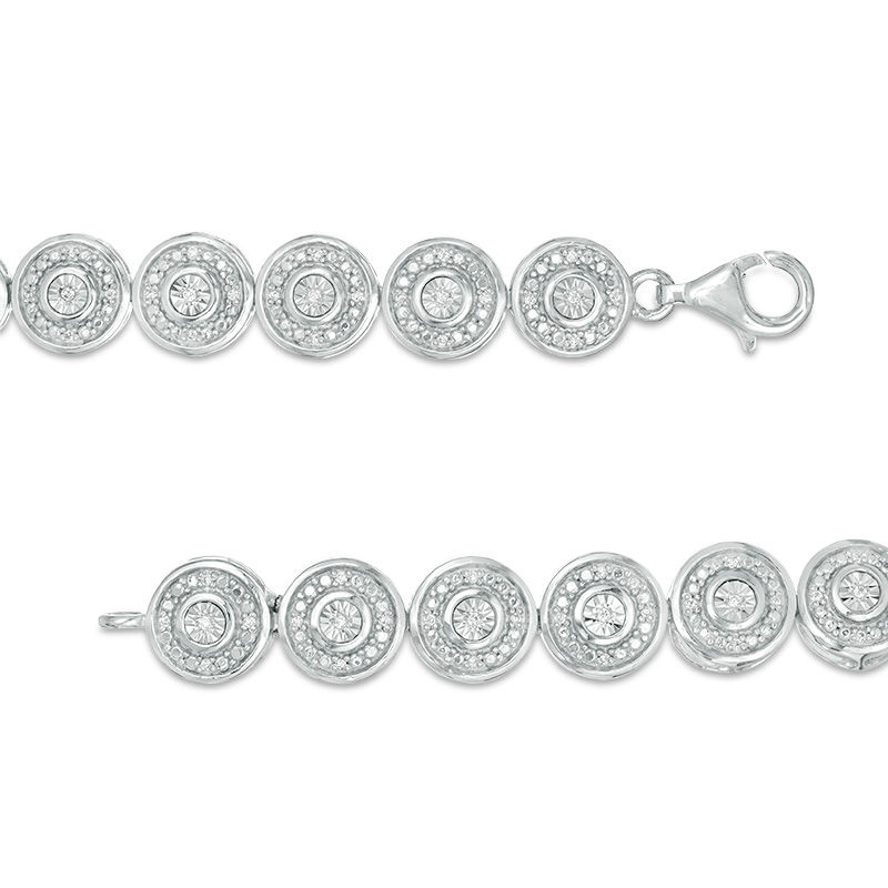 Main Image 3 of Peoples 100-Year Anniversary 0.25 CT. T.W. Diamond Bracelet in Sterling Silver - 7.25&quot;