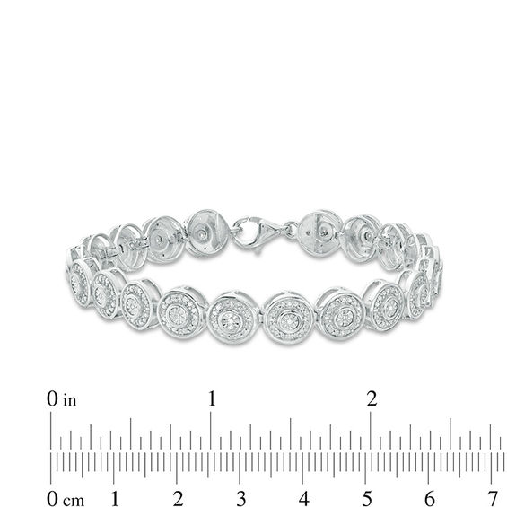 Peoples 100-Year Anniversary 0.25 CT. T.W. Diamond Bracelet in Sterling Silver - 7.25"