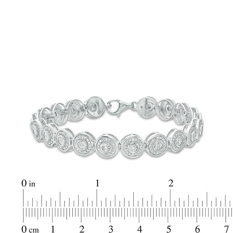 Main Image 4 of Peoples 100-Year Anniversary 0.25 CT. T.W. Diamond Bracelet in Sterling Silver - 7.25&quot;