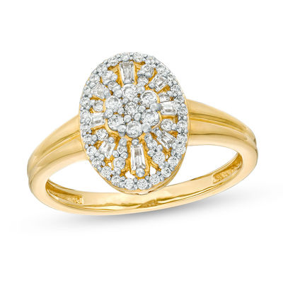 0.33 CT. T.W. Oval Composite Diamond Ring in 10K Gold