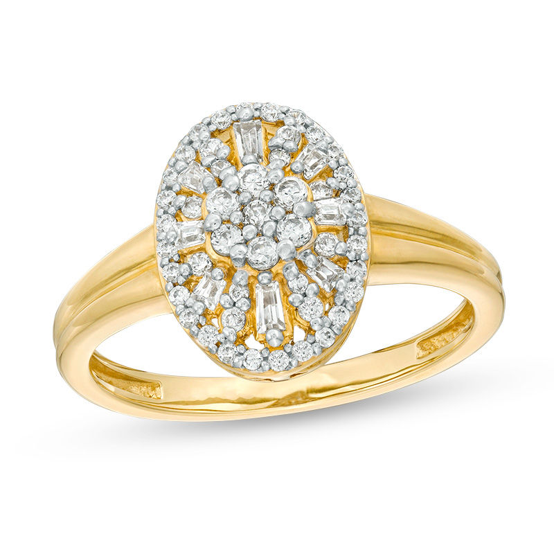 0.33 CT. T.W. Oval Composite Diamond Ring in 10K Gold|Peoples Jewellers