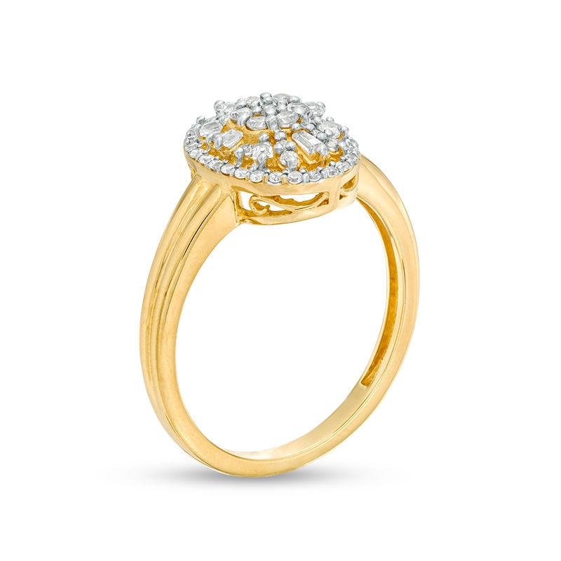 0.33 CT. T.W. Oval Composite Diamond Ring in 10K Gold