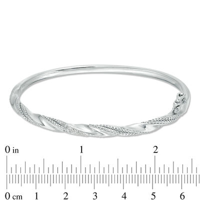 0.09 CT. T.W. Diamond Twist Bangle in Sterling Silver