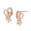 Thumbnail Image 0 of 0.18 CT. T.W. Diamond Knot Drop Earrings in 10K Rose Gold