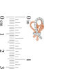 Thumbnail Image 2 of 0.18 CT. T.W. Diamond Knot Drop Earrings in 10K Rose Gold