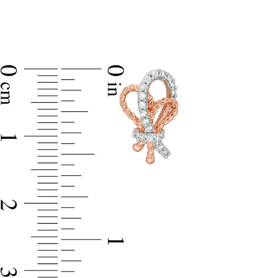 0.18 CT. T.W. Diamond Knot Drop Earrings in 10K Rose Gold