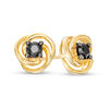 Thumbnail Image 1 of 0.23 CT. T.W. Black Diamond Solitaire Love Knot Stud Earrings in 10K Gold